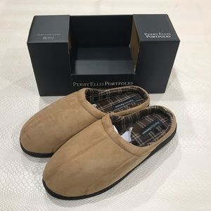 New Perry Ellis Mens Tan slippers/clog/ loafers size 8-9 & 11-12